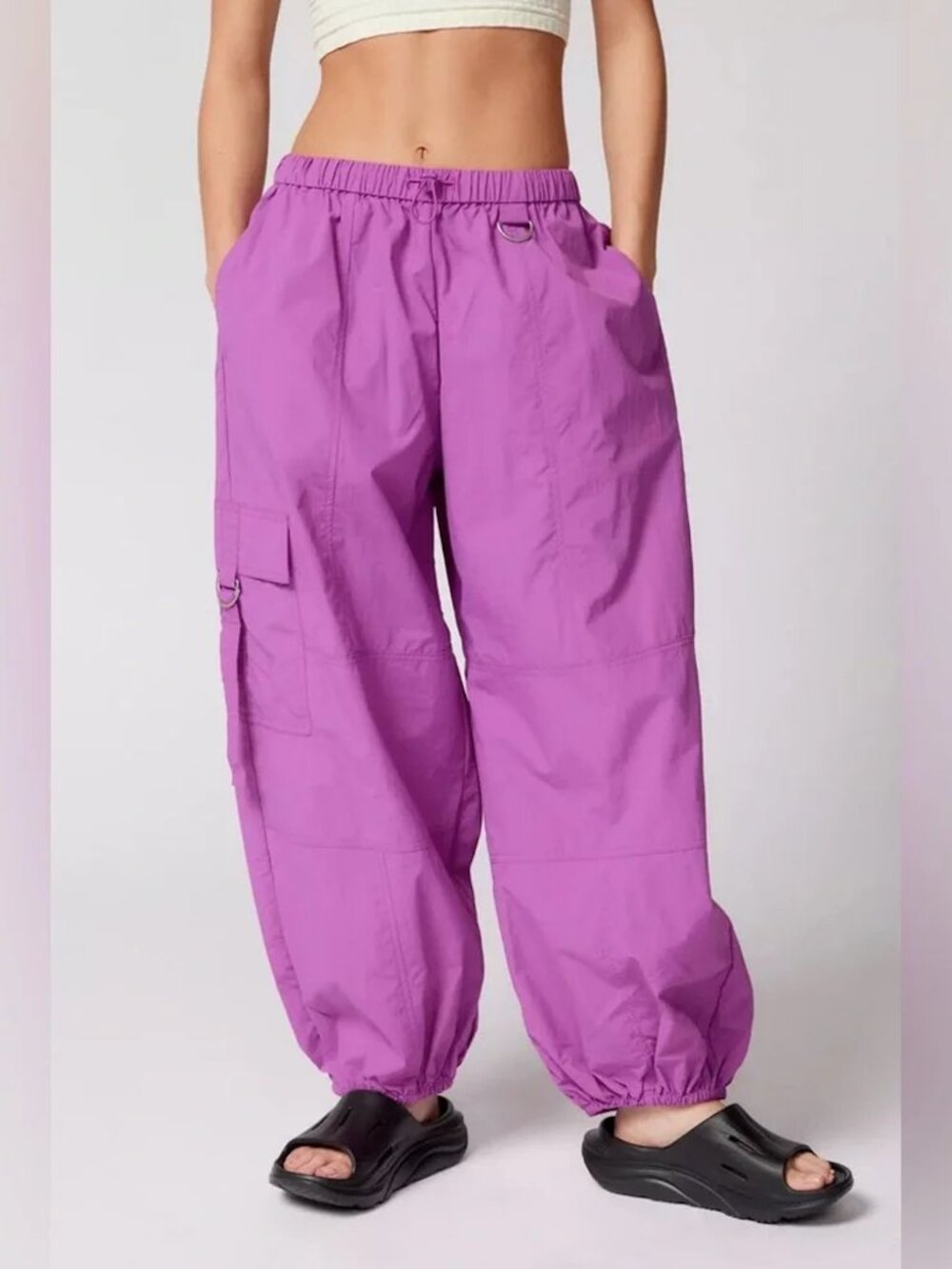 Urban Outfitters Parachute Pants Women X-Small Fuchsia EUC Baggy Cargo Y2K